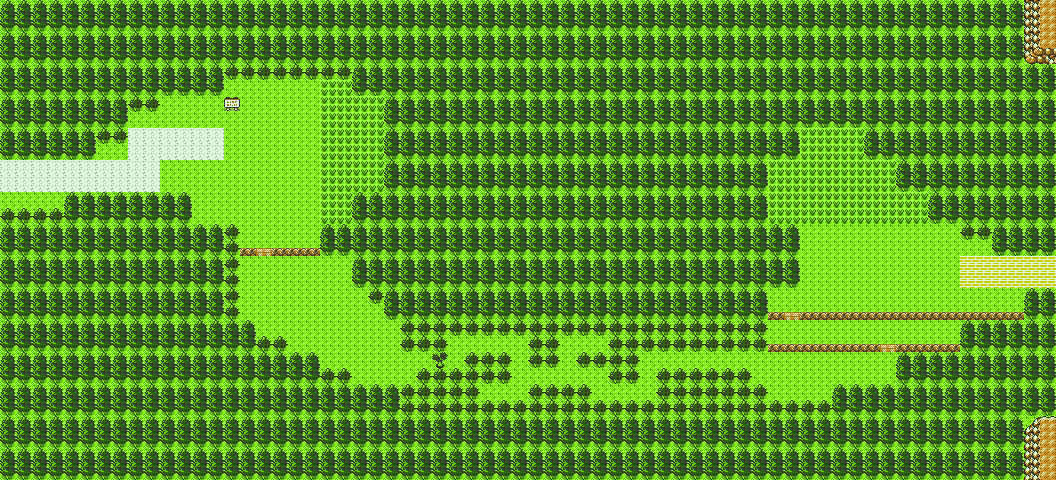 Une route de Pokémon en pixel art