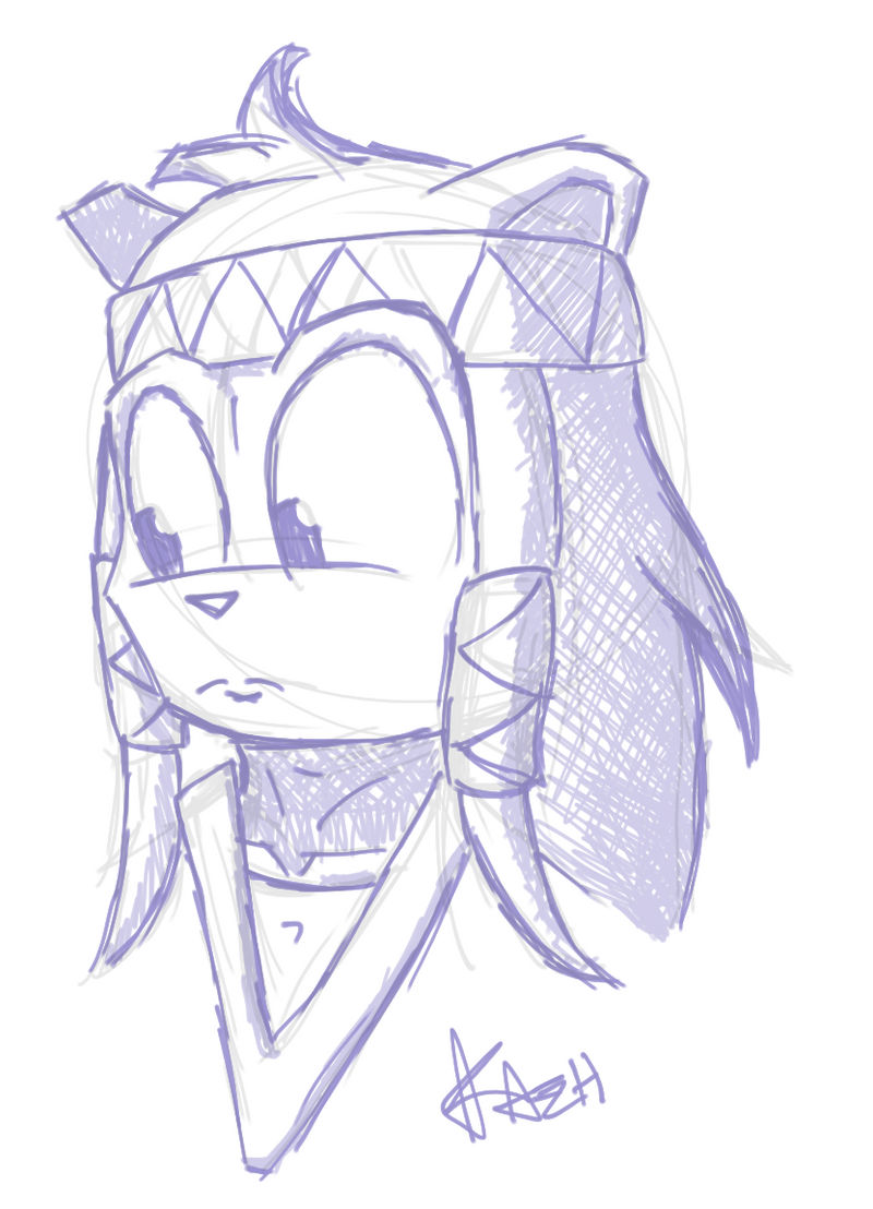 Sketch de Kat, un⋅e lion⋅ne anthro